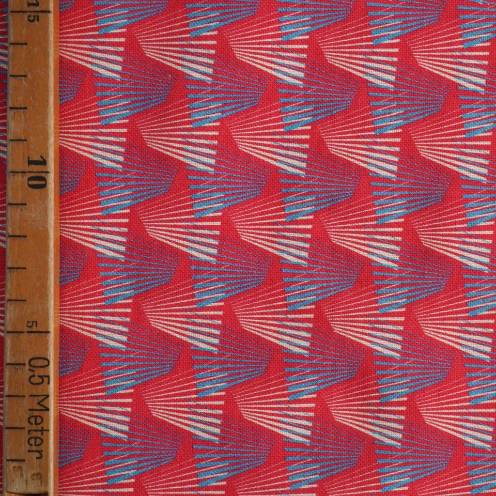 Dekostoff Canvas Fächermuster pink türkis